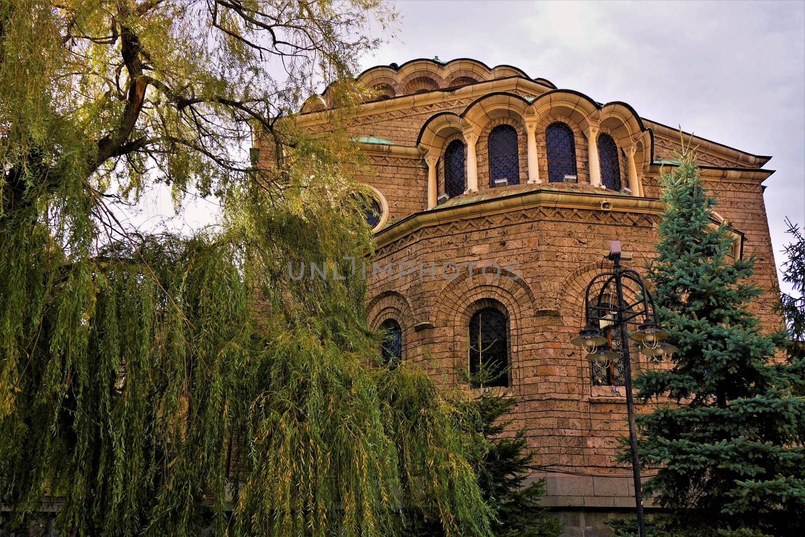 Saint Nedelja cathedral with trees in Sofia by pisces2386