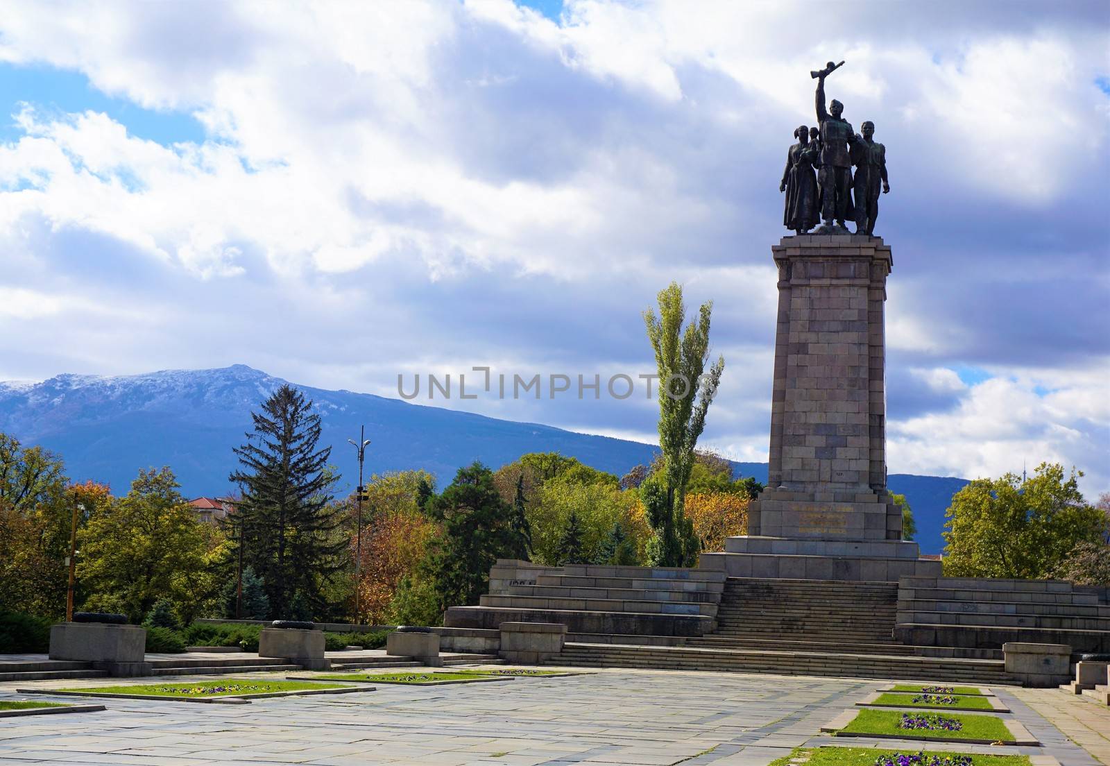 Impressive war monument in a park in Sofia by pisces2386