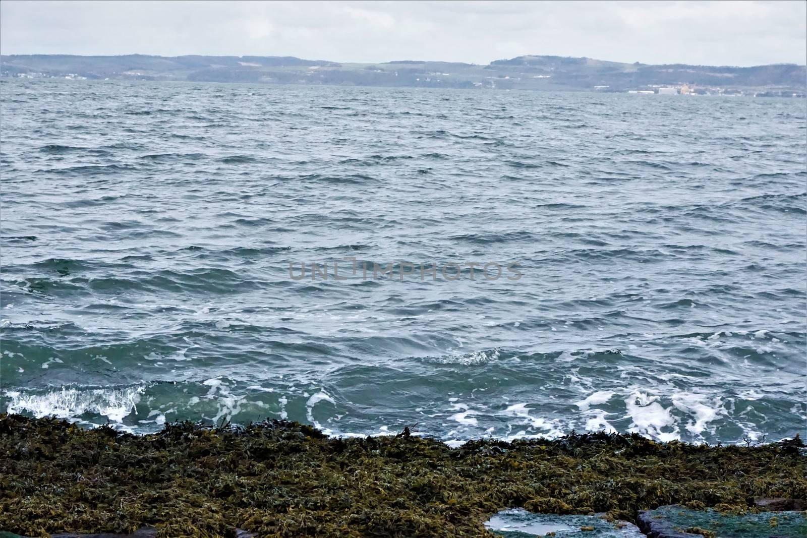 View over the sea in Edinburgh near lighthouse park