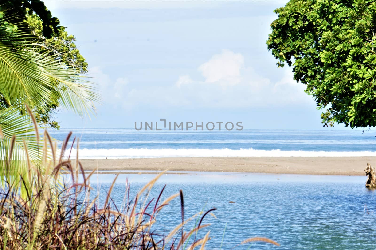 View from Quebrada Bonita river mouth to Pacific Ocean by pisces2386