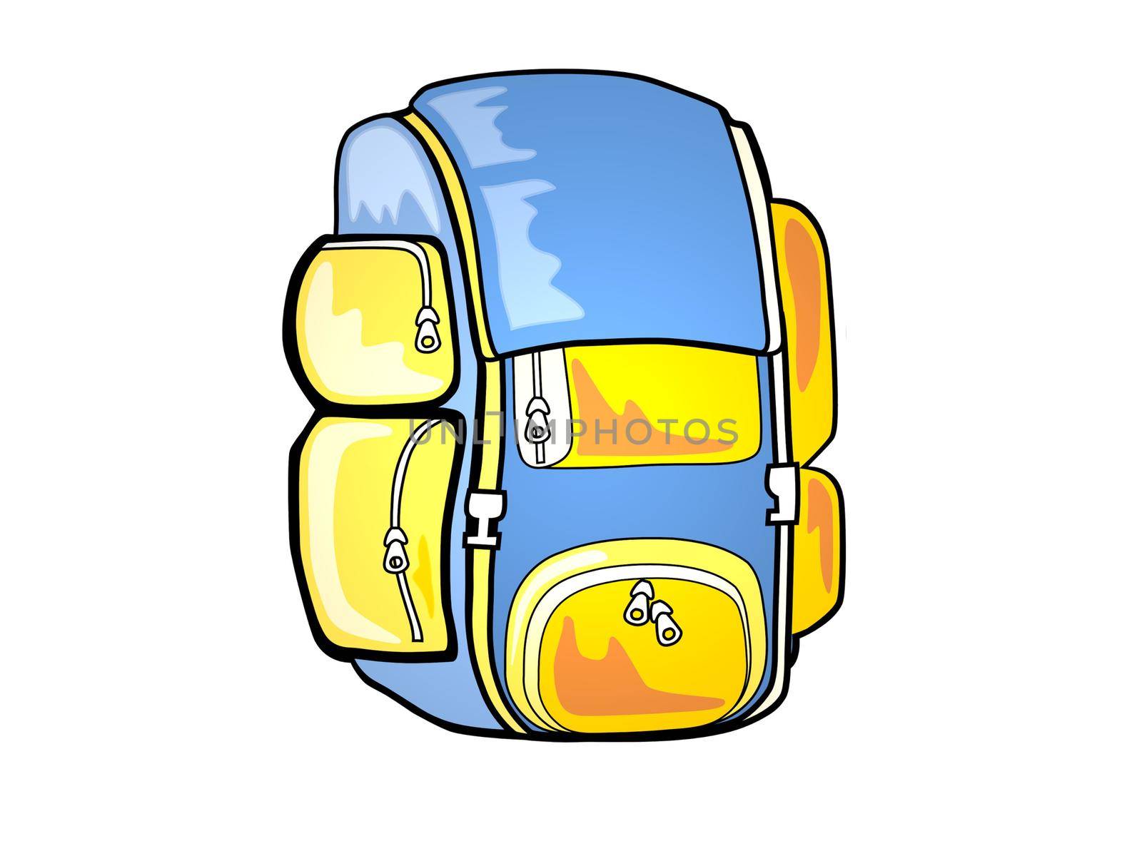 very nice travel backpack on white background - 3d rendering by mariephotos