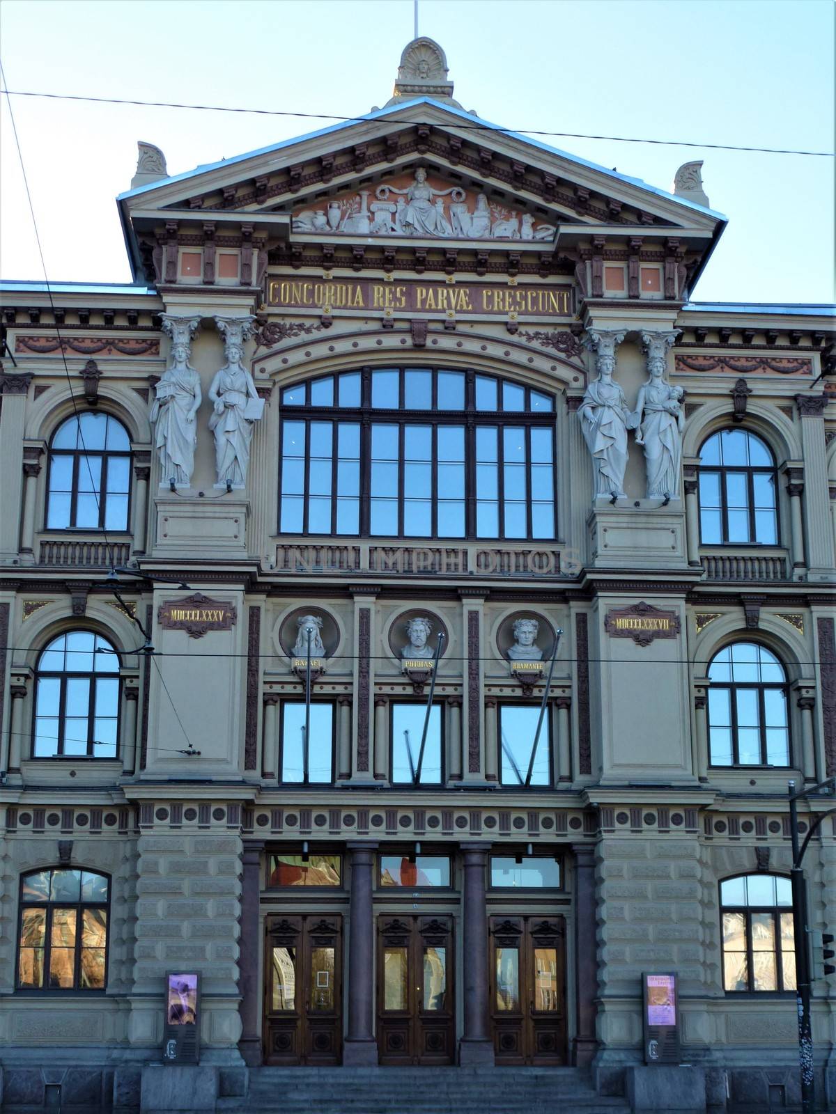 Entrance of the Ateneum art museum in Helsinki, Finland