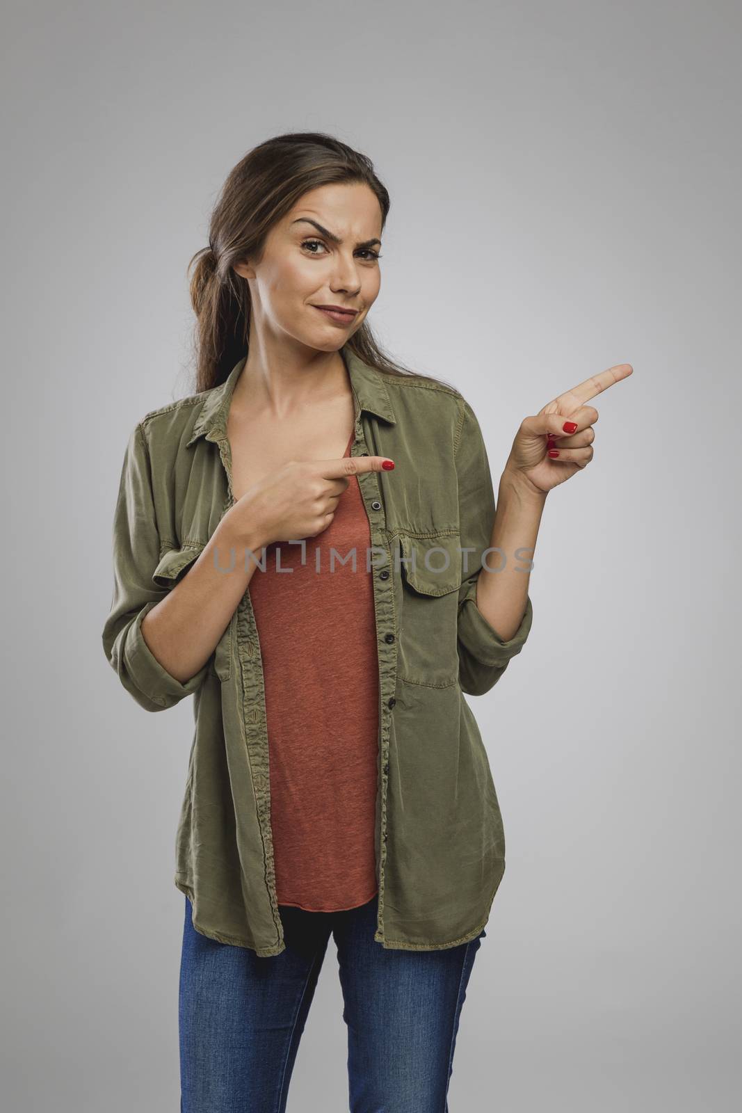 Woman pointing something by Iko