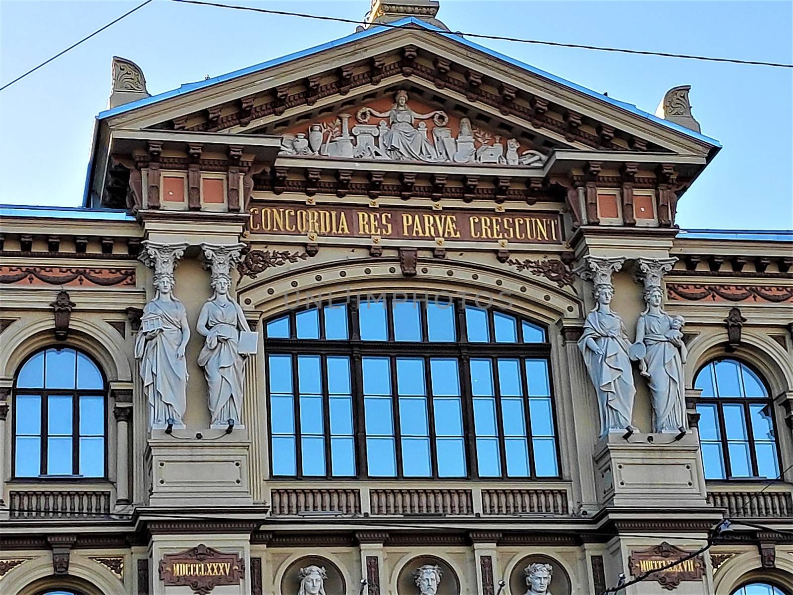 The beautiful facade of the Ateneum museum in Helsinki, Finland