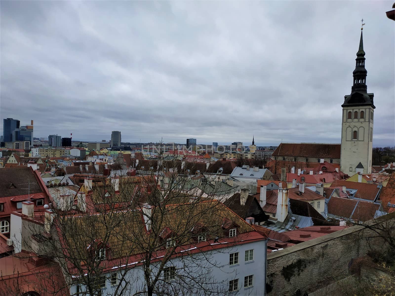 View from Kohtuotsa platform to Saint Nicholas' church Tallinn by pisces2386