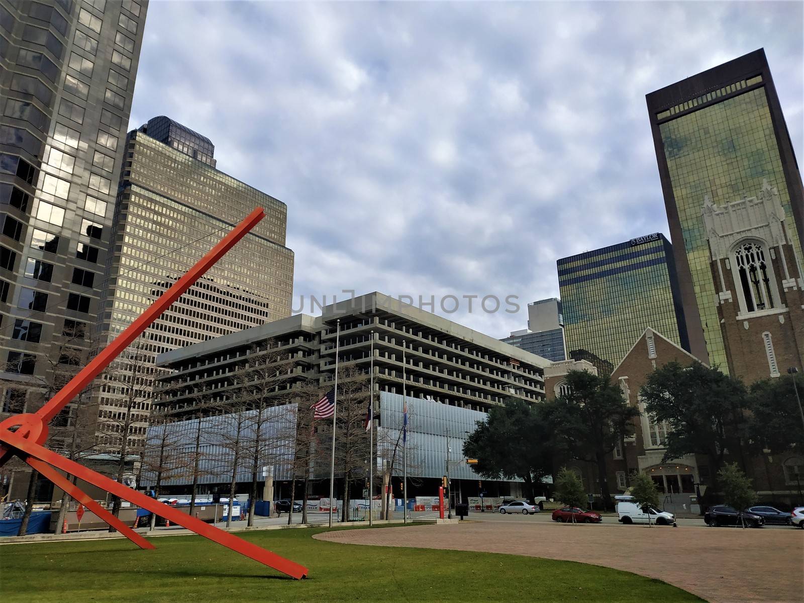 Downtown Dallas from back entrance of art museum by pisces2386