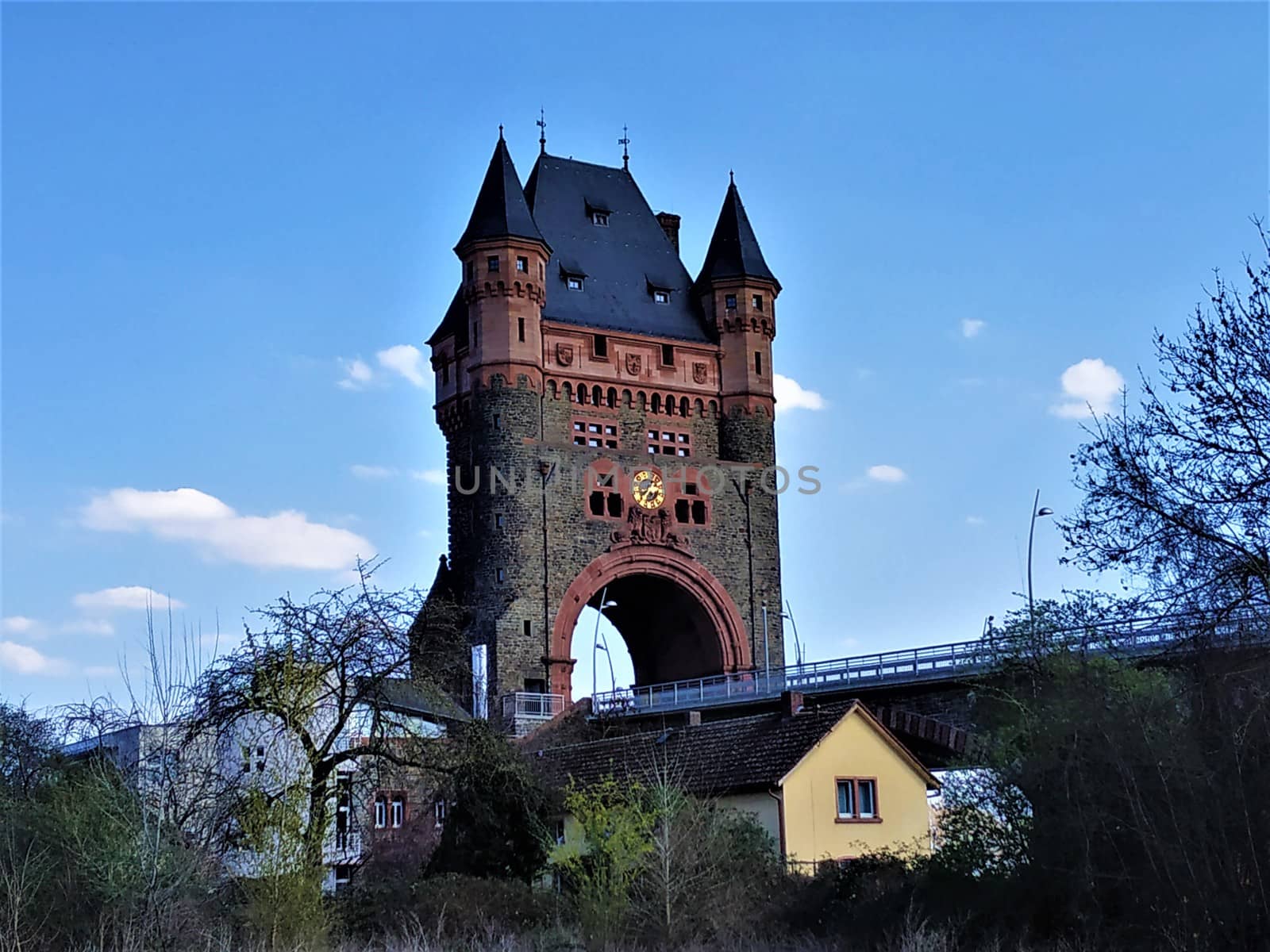 The Nibelung Bridge in Worms with the Nibelung Tower by pisces2386