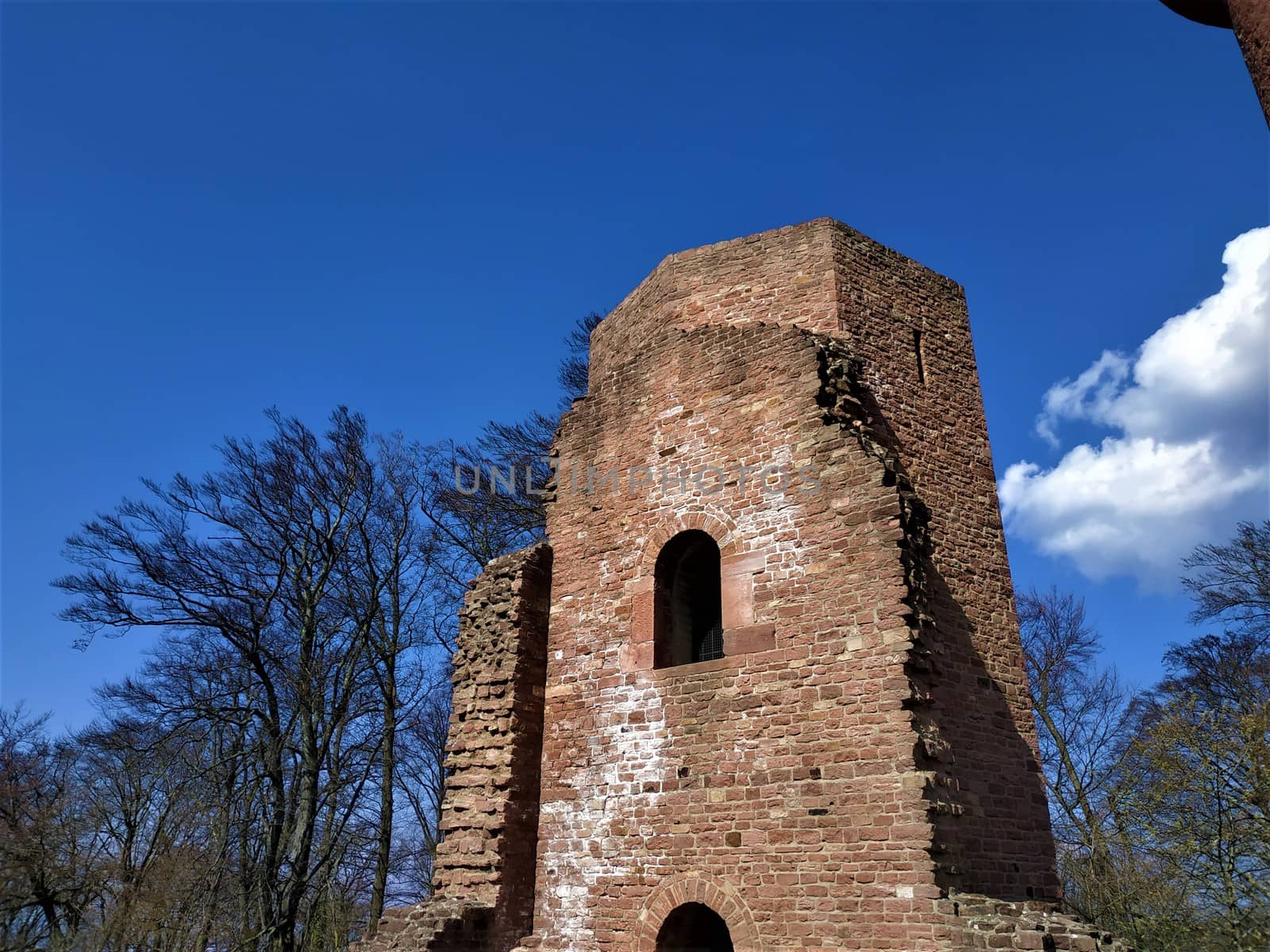Tower of old monastery on the Heiligenberg in Heidelberg, Germany
