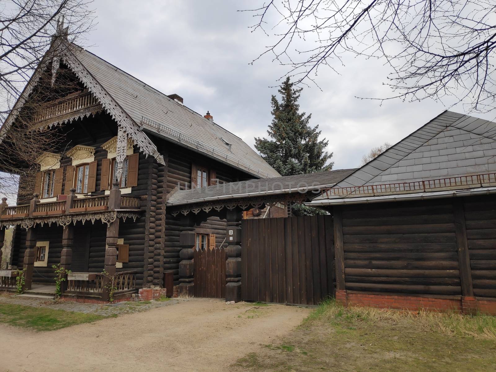 Typical wooden hous in the Alexandrovka settlement Potsdam, Germany