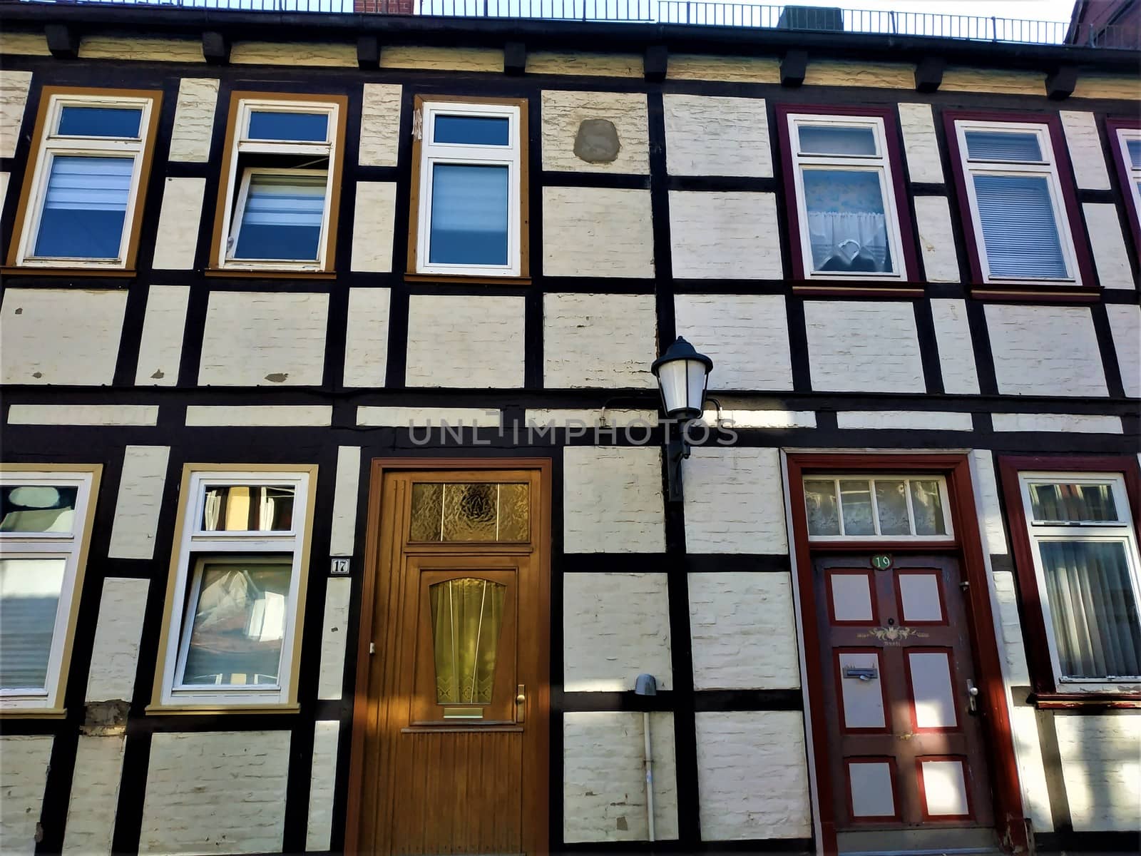 Beautiful houses with picturesque doors and windows in Einbeck, Germany