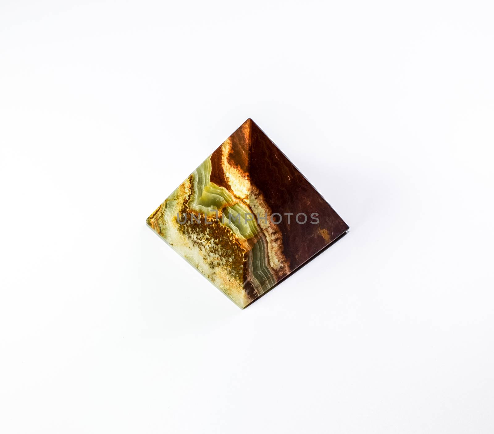 Souvenir pyramids made of onyx. stone processing.