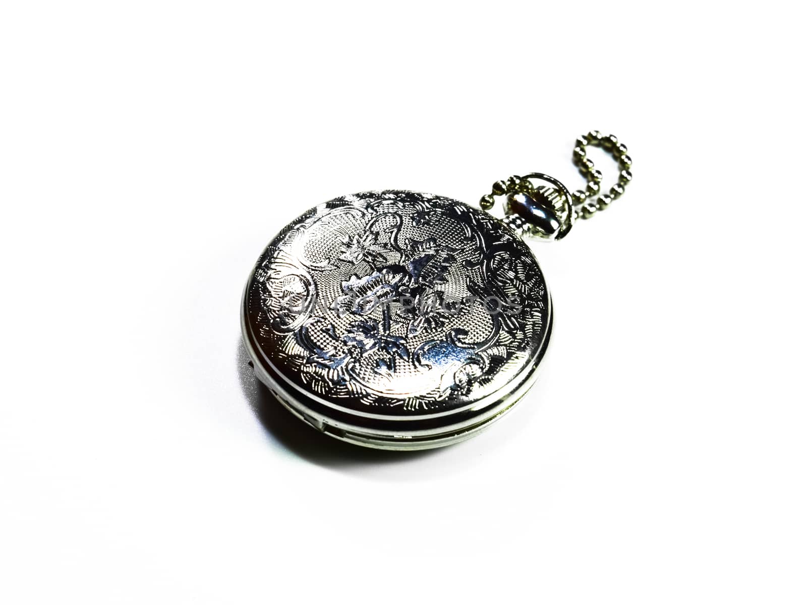 Steel pocket watch, shiny, a stainless steel.