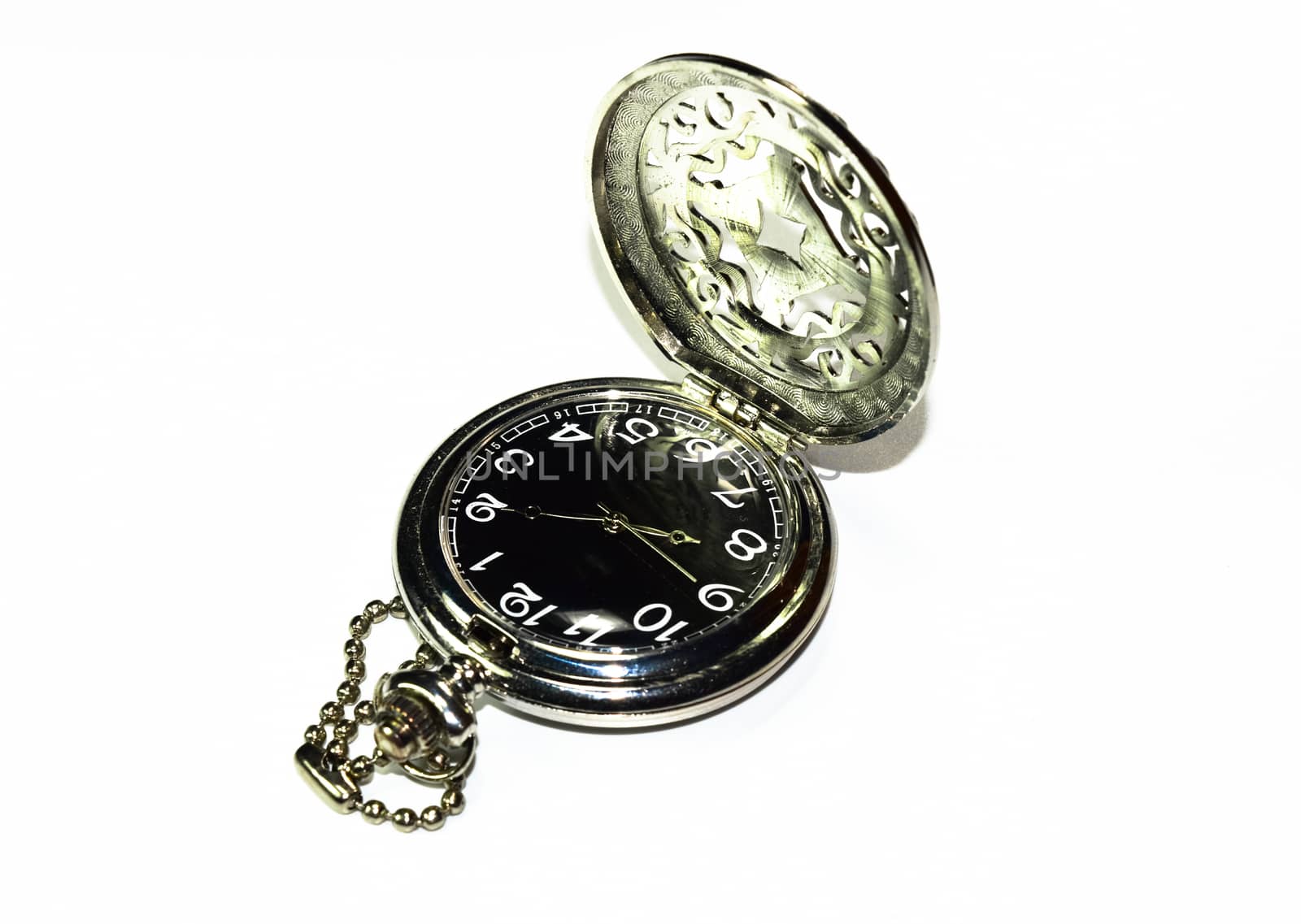 Steel pocket watch, shiny, stainless steel. by fedoseevaolga