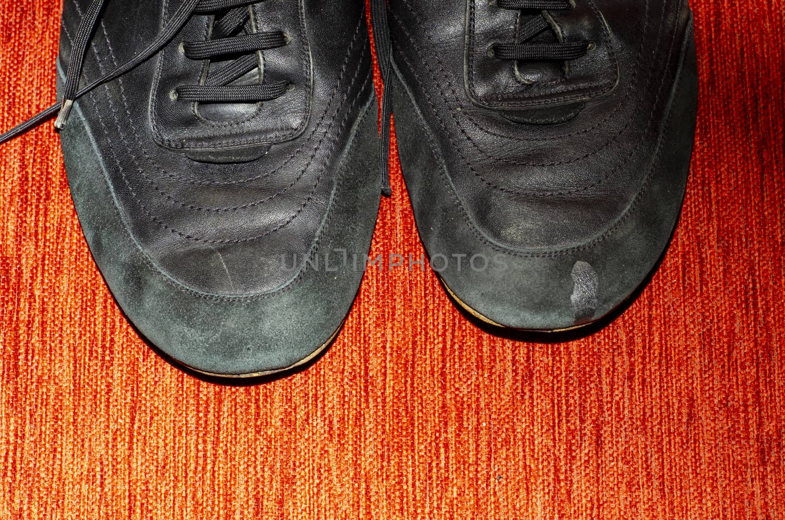 Old Black Walking Shoes, Vintage Black Walking Shoes