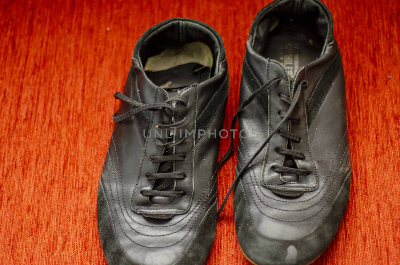Old Black Walking Shoes, Vintage Black Walking Shoes