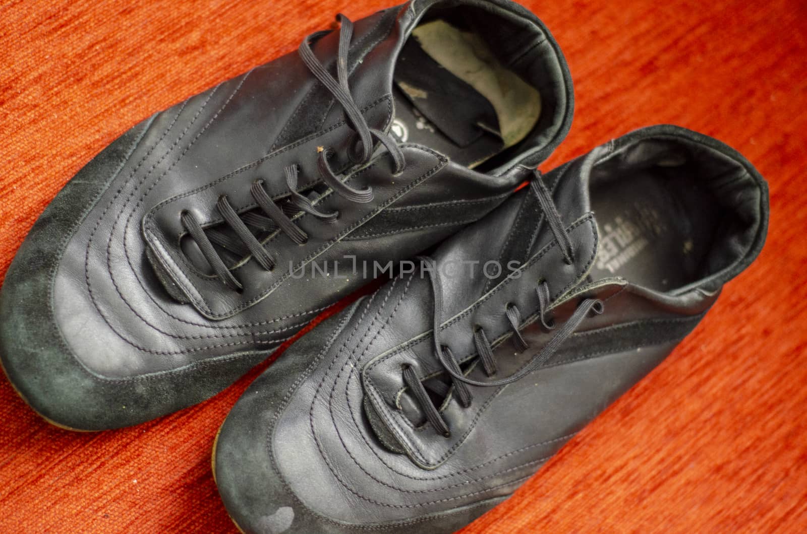 Old Black Walking Shoes, Vintage Black Walking Shoes