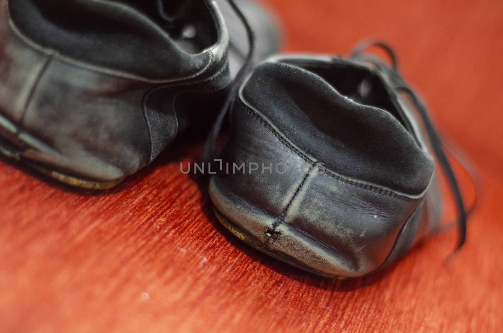 Old Black Walking Shoes, Vintage Black Walking Shoes