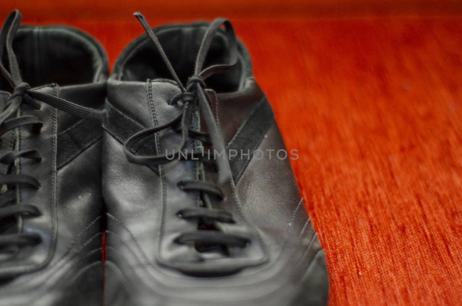 Old Black Walking Shoes, Vintage Black Walking Shoes by Hasilyus