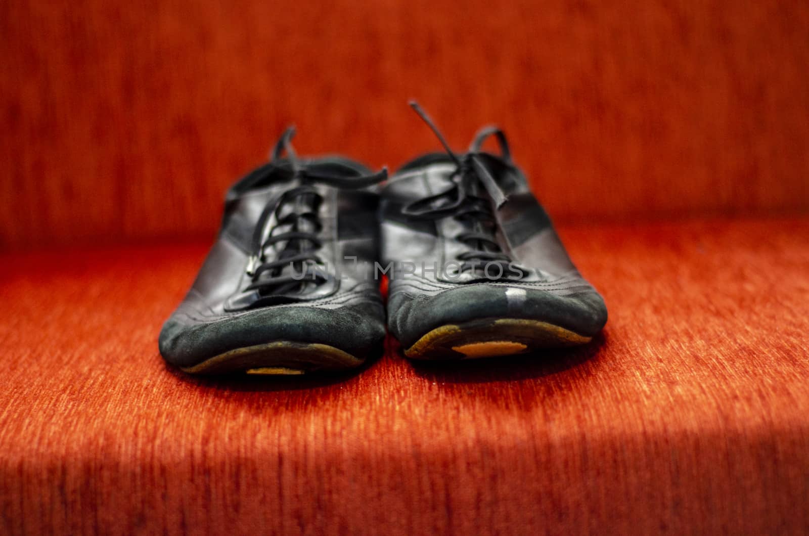 Old Black Walking Shoes, Vintage Black Walking Shoes by Hasilyus