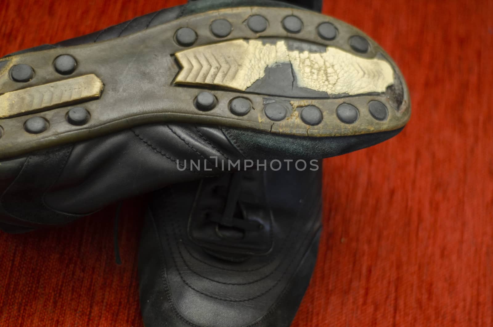 Old Black Walking Shoes, Vintage Black Walking Shoes by Hasilyus