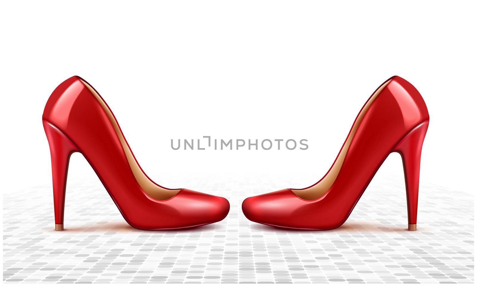 mock up illustration of female footwear on floor surface by aanavcreationsplus