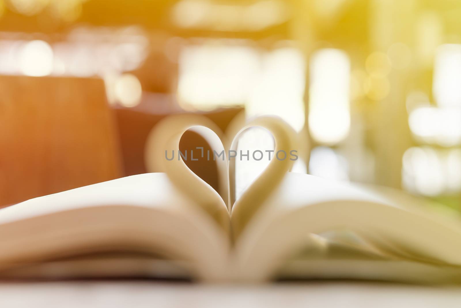 Abstract book in heart shape, wisdom and education concept, world book and copyright day