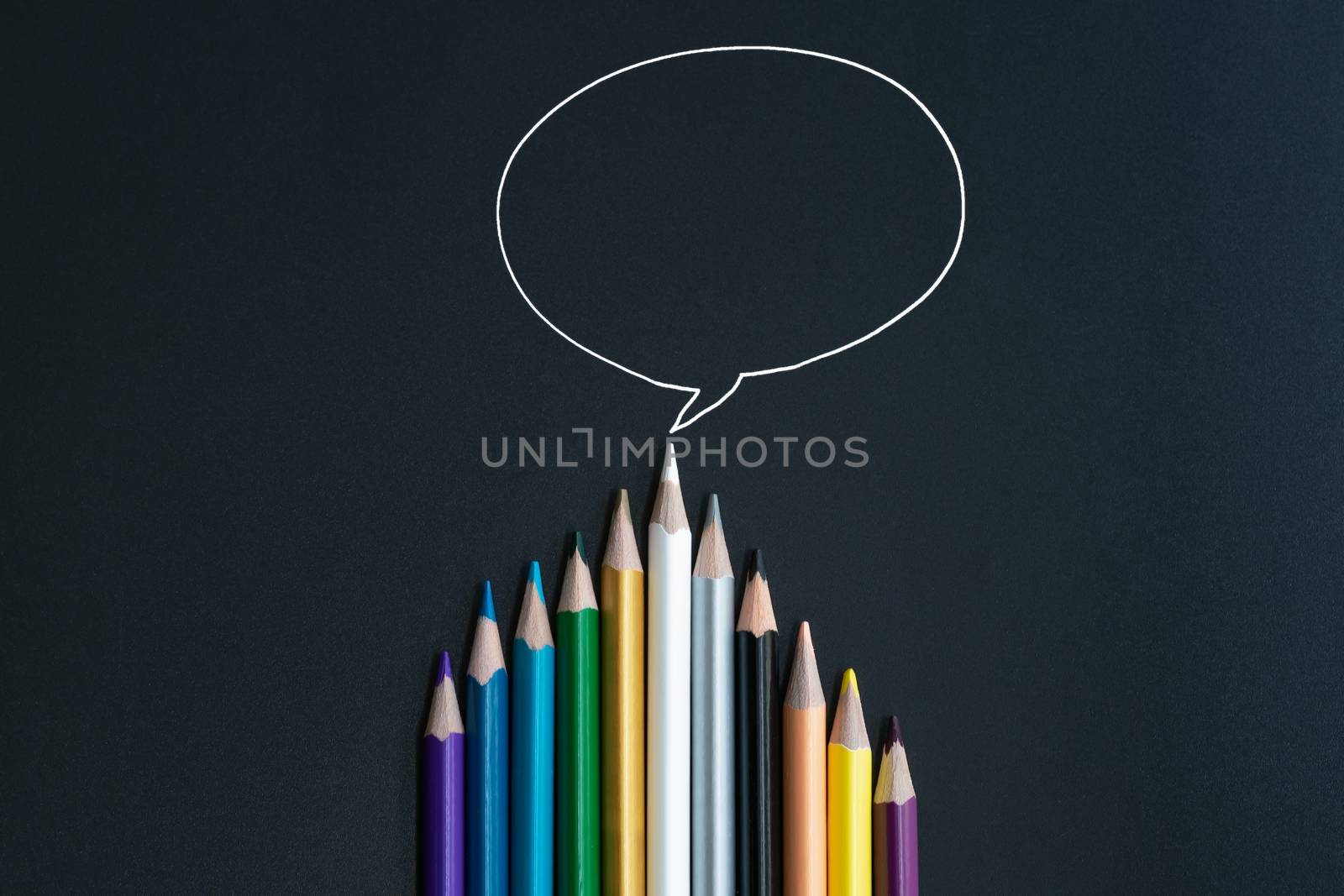 one voice communication, one vote election, white color pencil l by psodaz