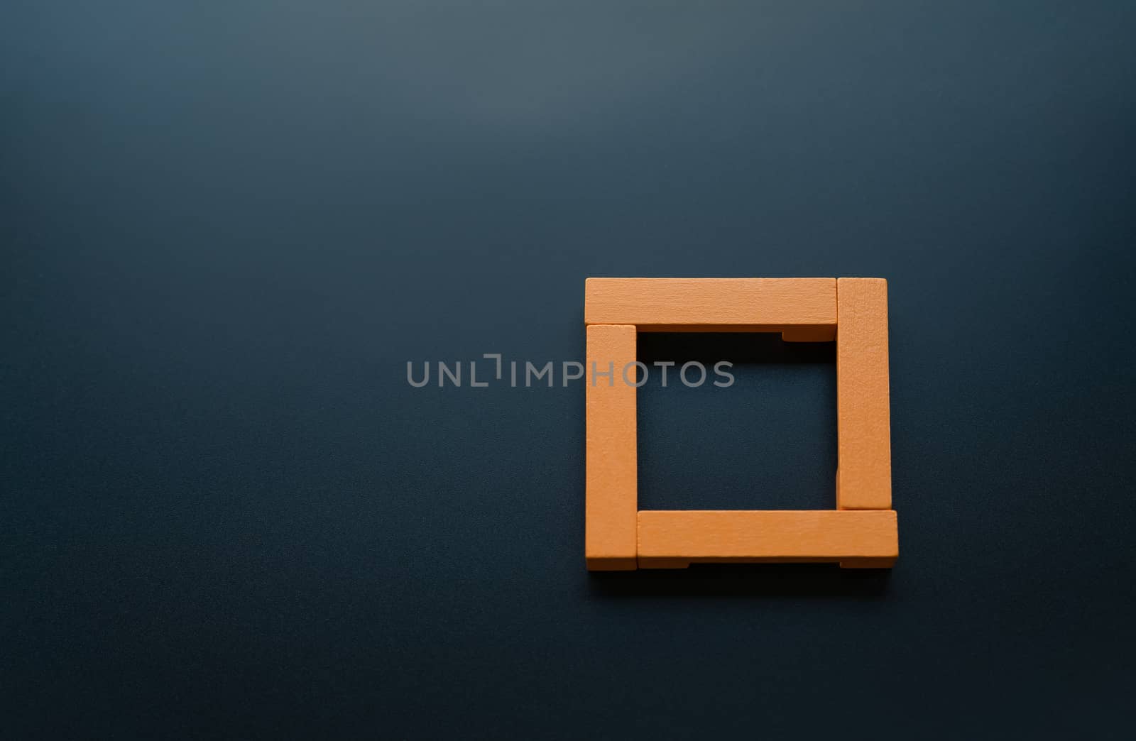 Teamwork concept. group of wooden square on the black backgrounds with copy space