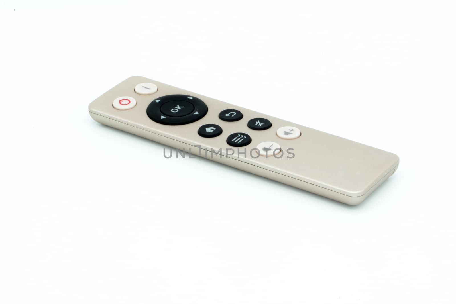 TV/Media remote control gold color isolate  by psodaz