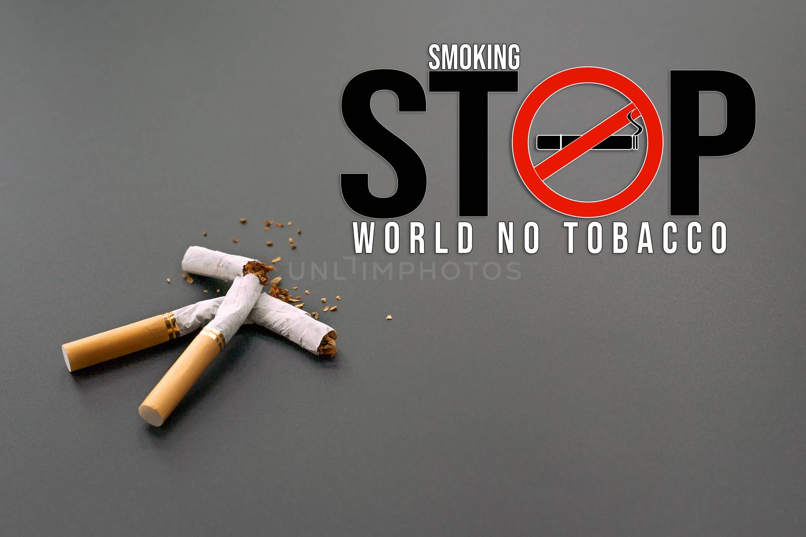 World No Tobacco Day. May 31st No Smoking Day. Poison of cigarette