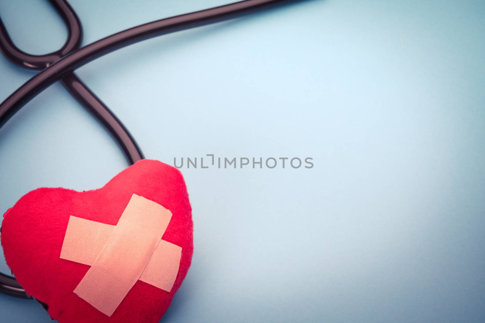 healthcare and medicine stethoscope and red heart symbol healthy by psodaz