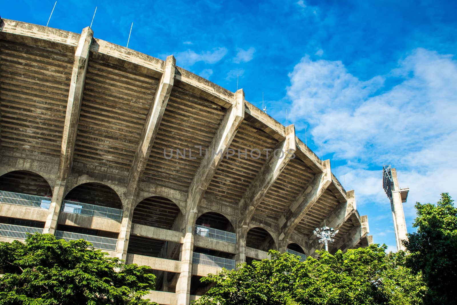 Arena football great and beautiful construction building by Satakorn