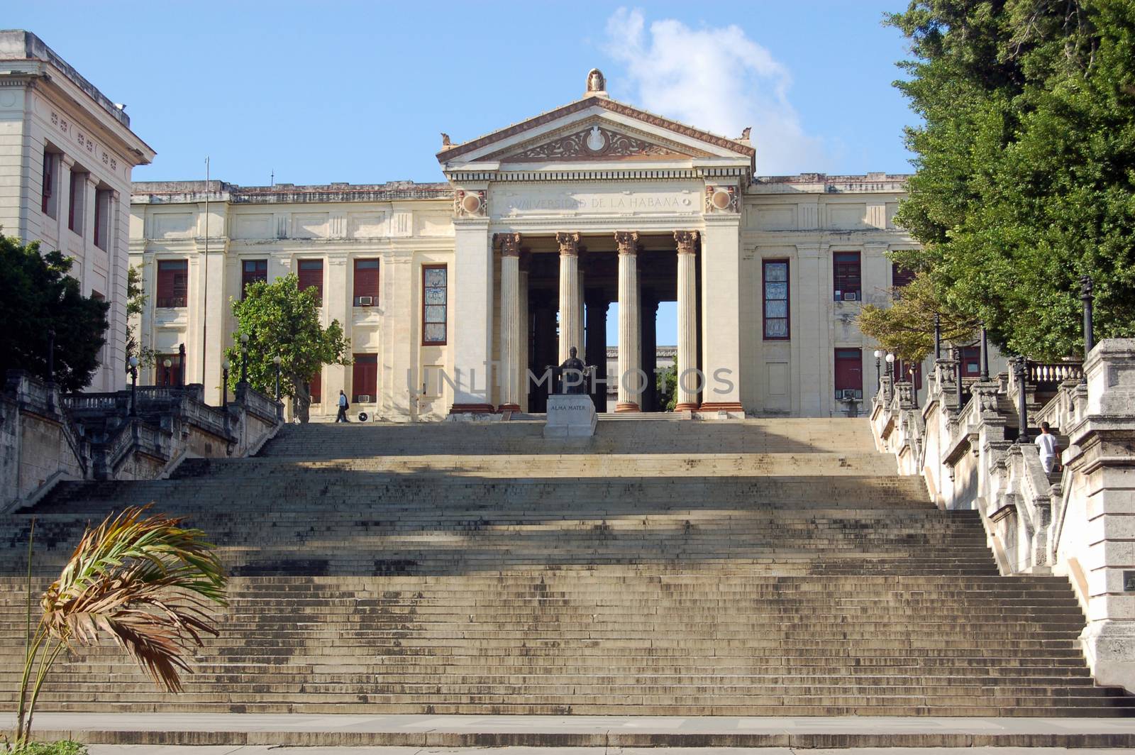 Impressive steps leading to Havana University, Cuba. In the heart of the capital city's Vedado district, this landmark is sometimes used for concerts and rallys.