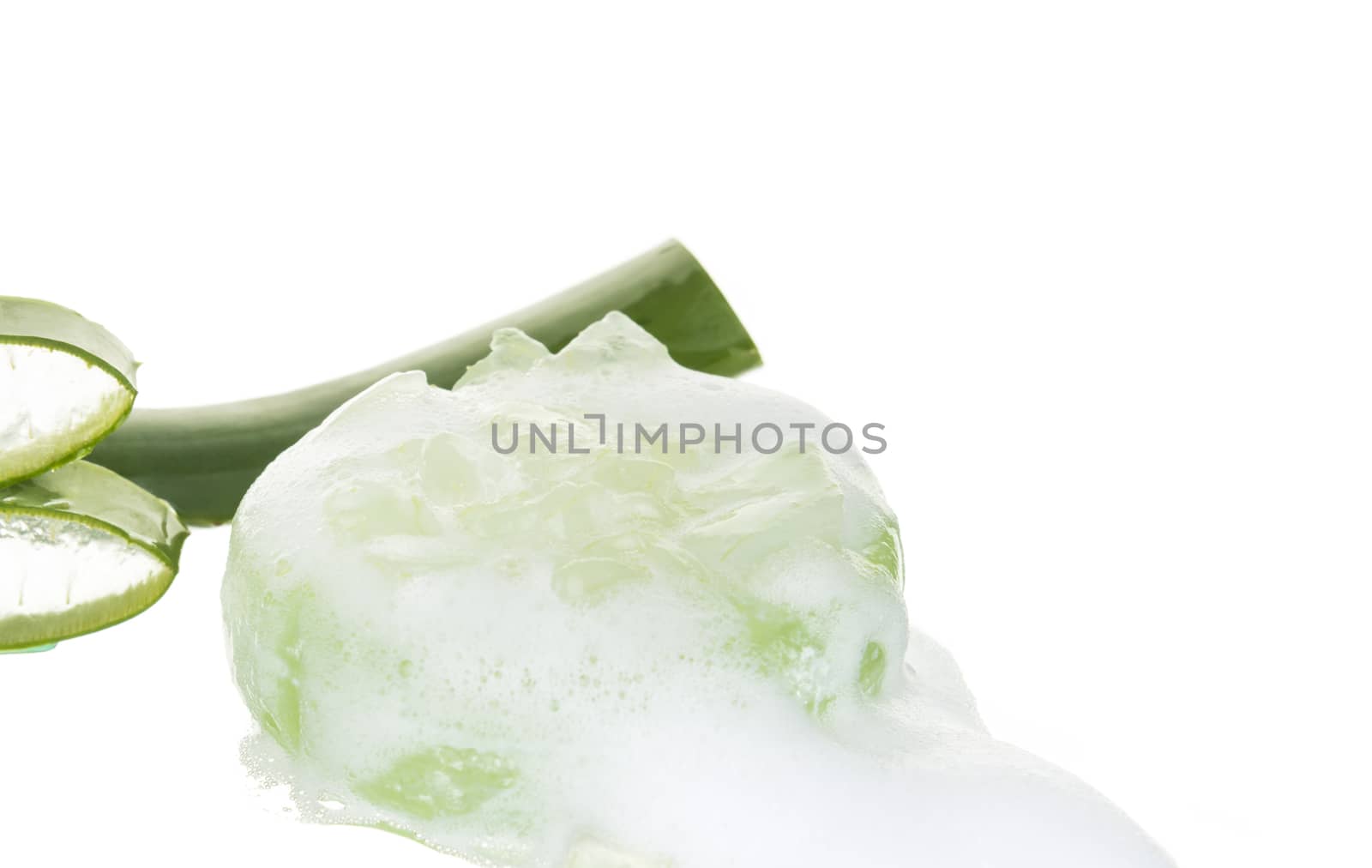 Spa concept with aloe vera soap, moisturizing the skin, reduce wrinkles.