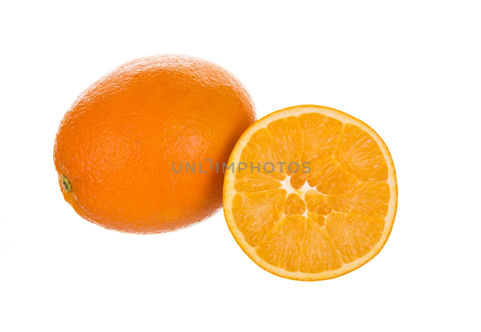 Ripe orange isolated on a white background.