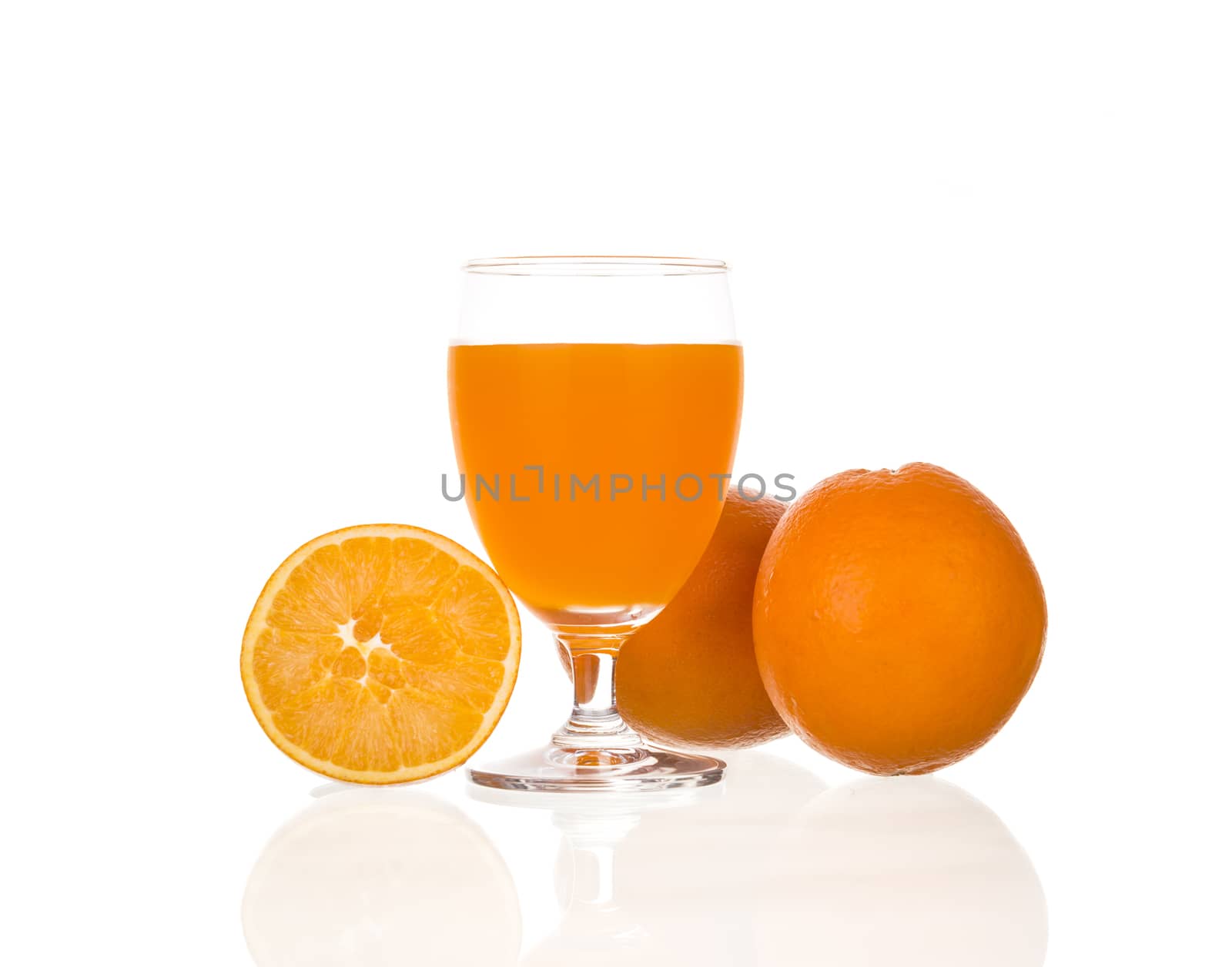 Orange juice isolated on a white background.