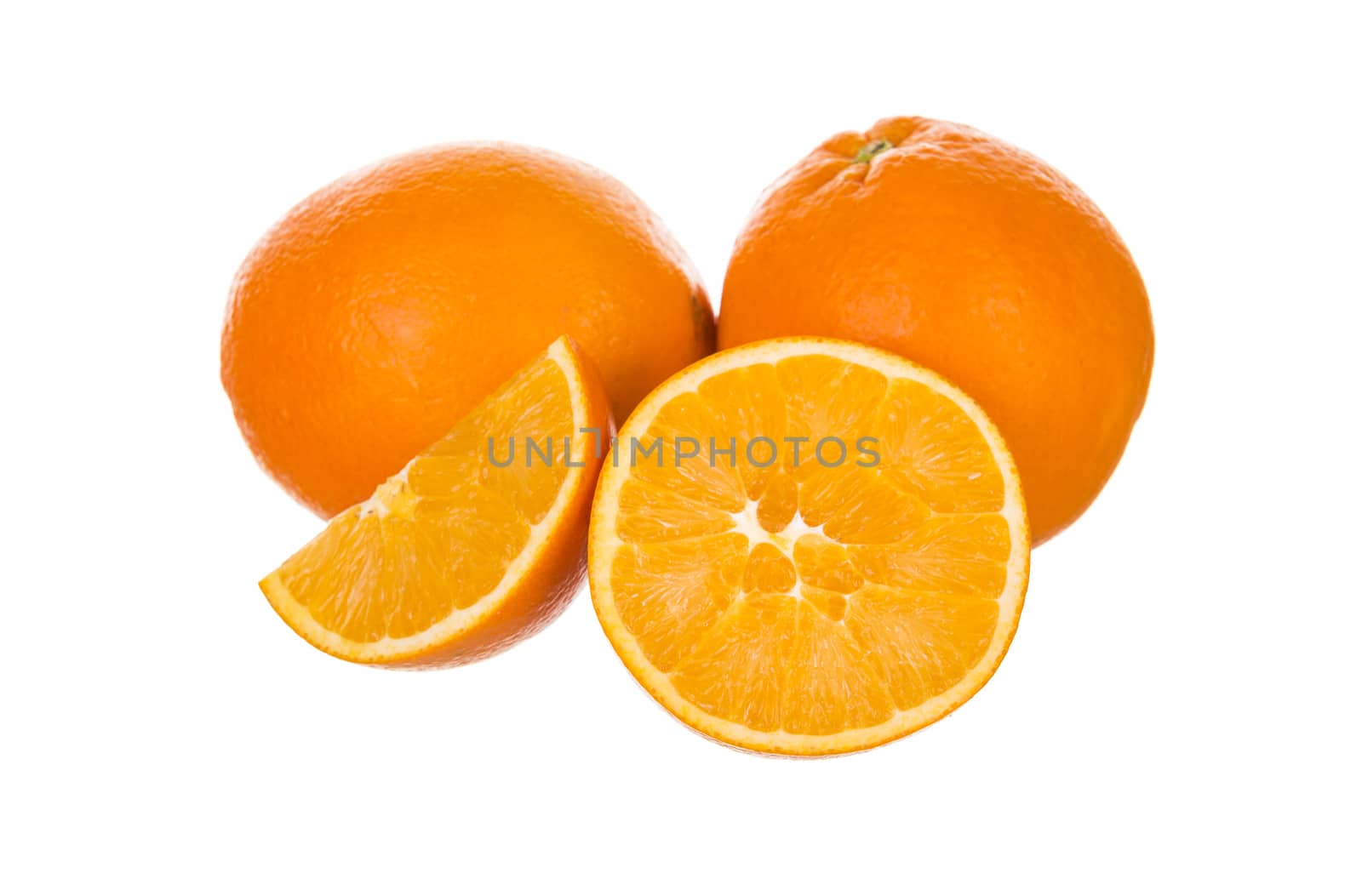 Ripe orange isolated on a white background.