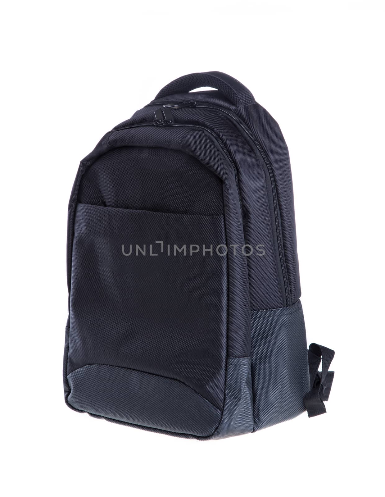 Black Backpack isolated in white background