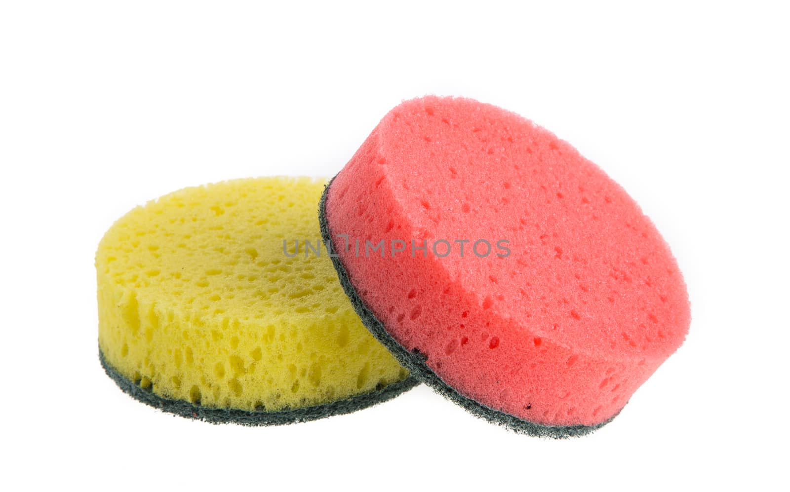 Kitchen sponges isolated over white background