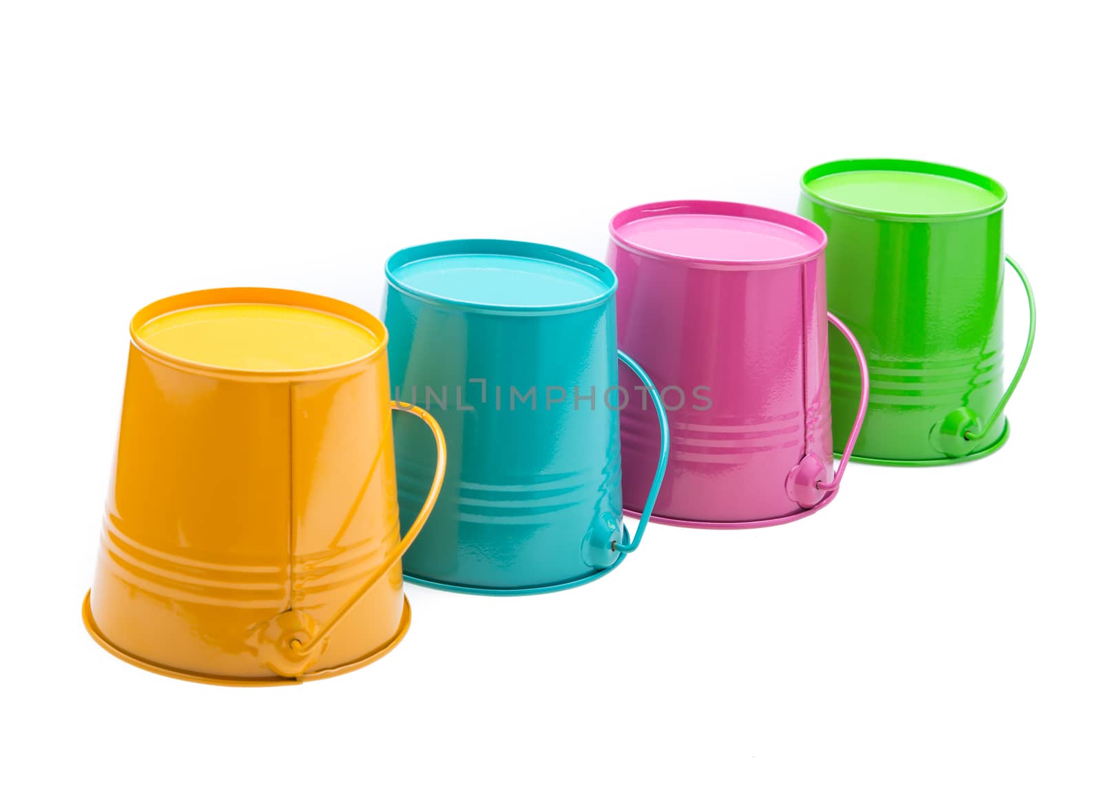 empty bucket isolated on white background