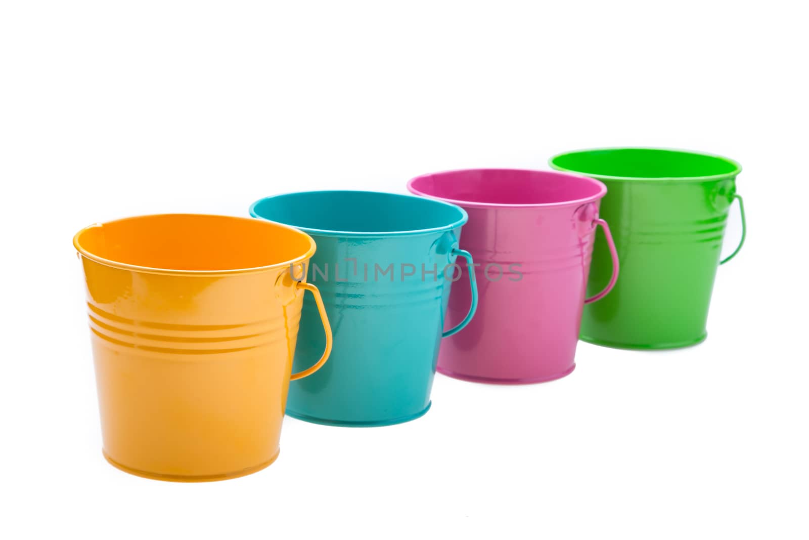 empty bucket isolated on white background