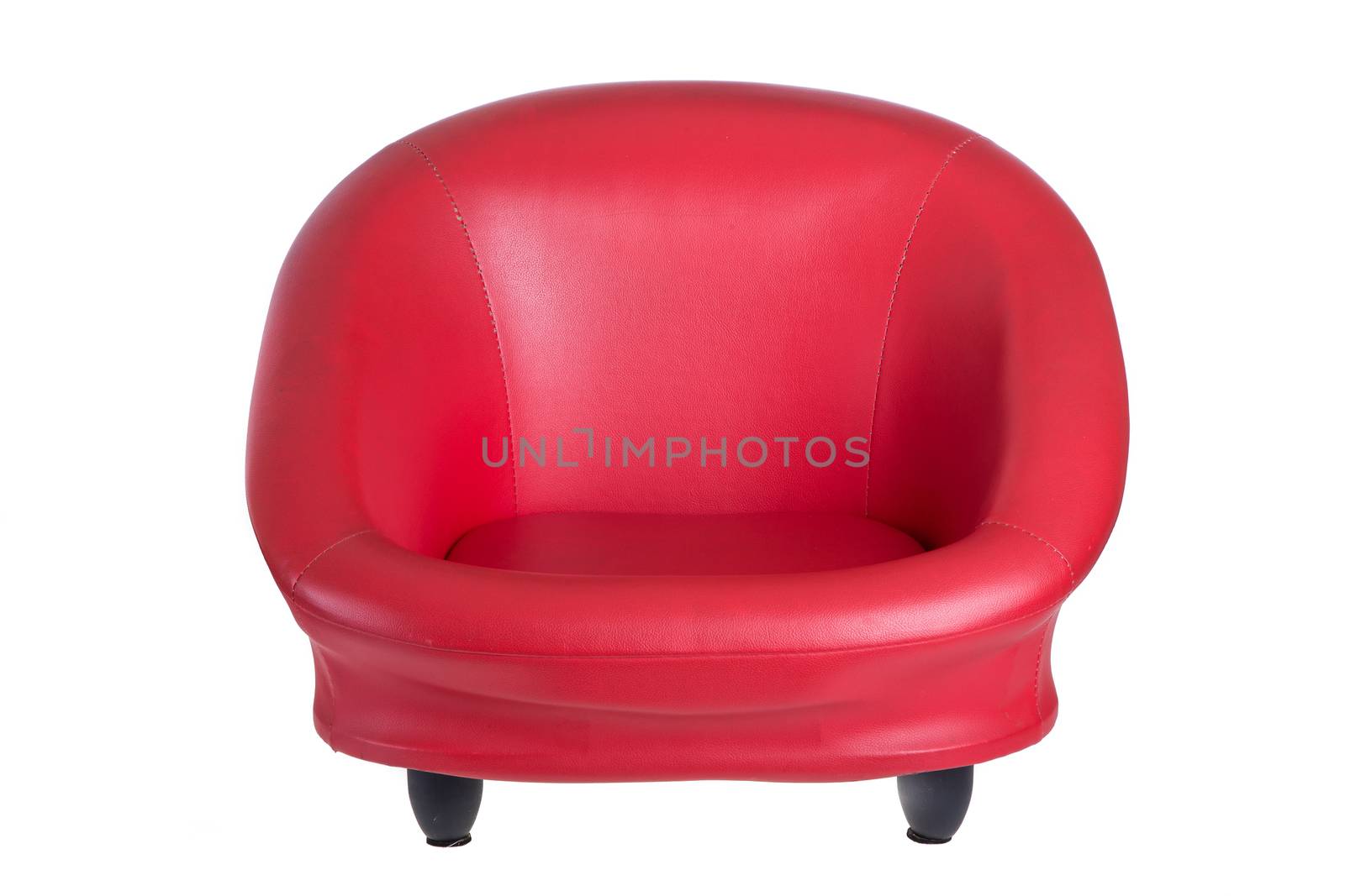 Red Arm chair isolated on white background