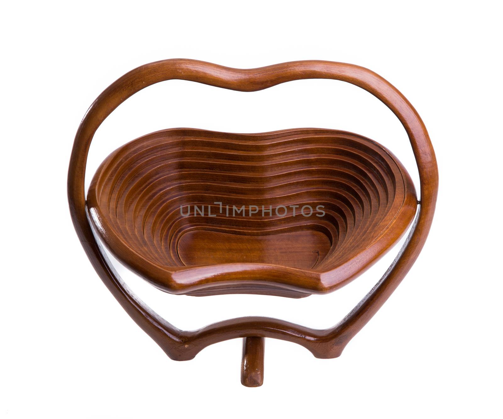Wooden tray isolated on white background