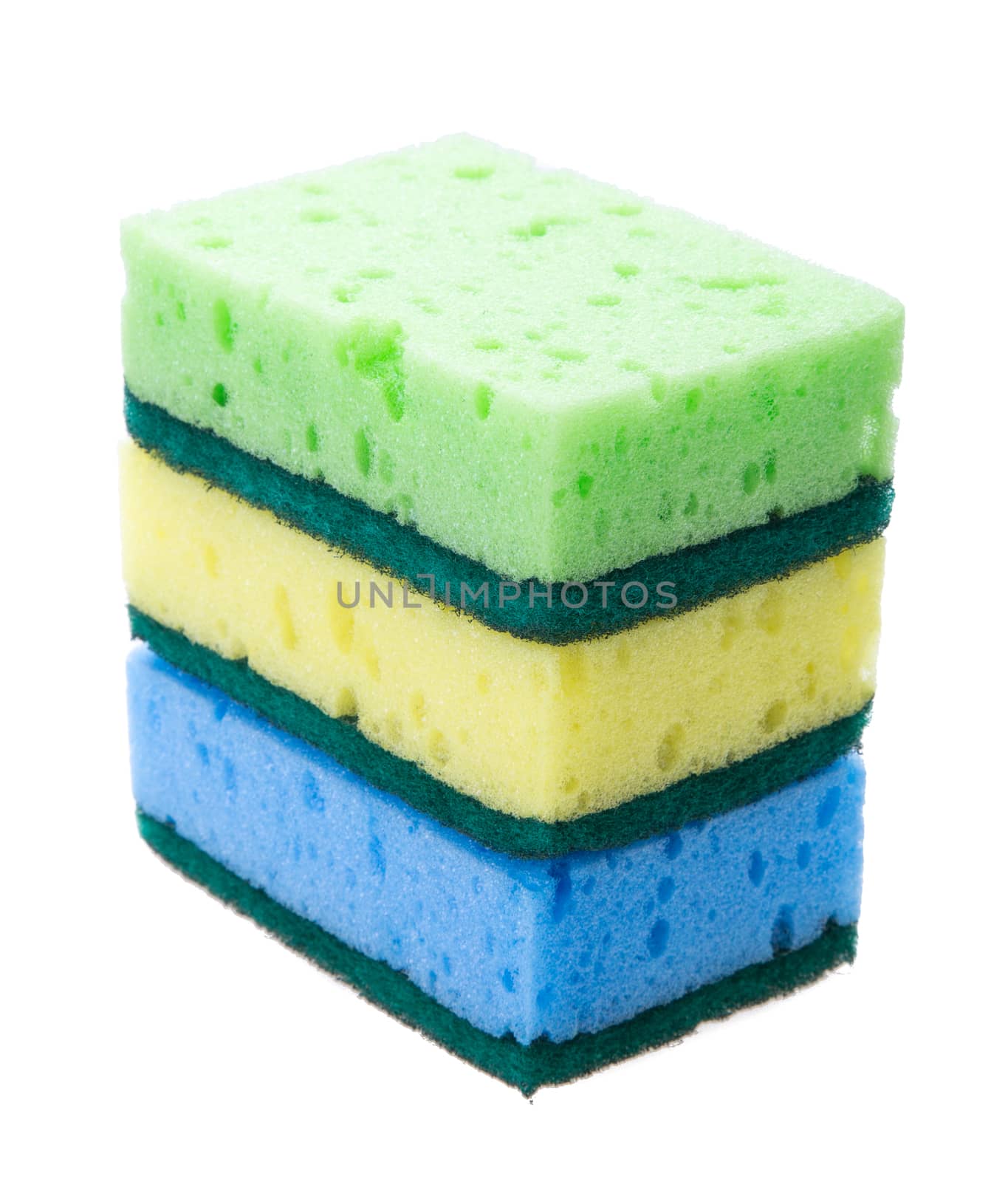 Kitchen sponges isolated over white background