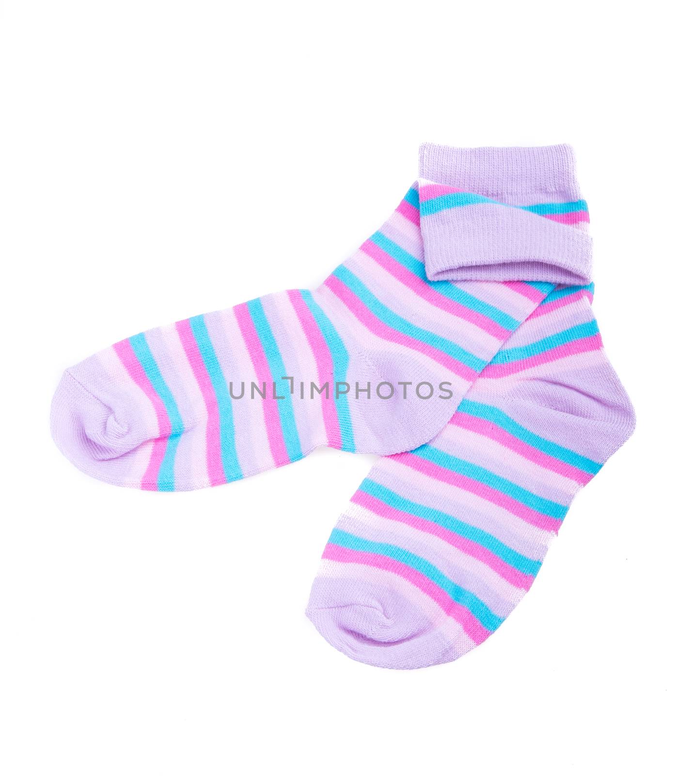 Multicolor child's striped socks by tehcheesiong