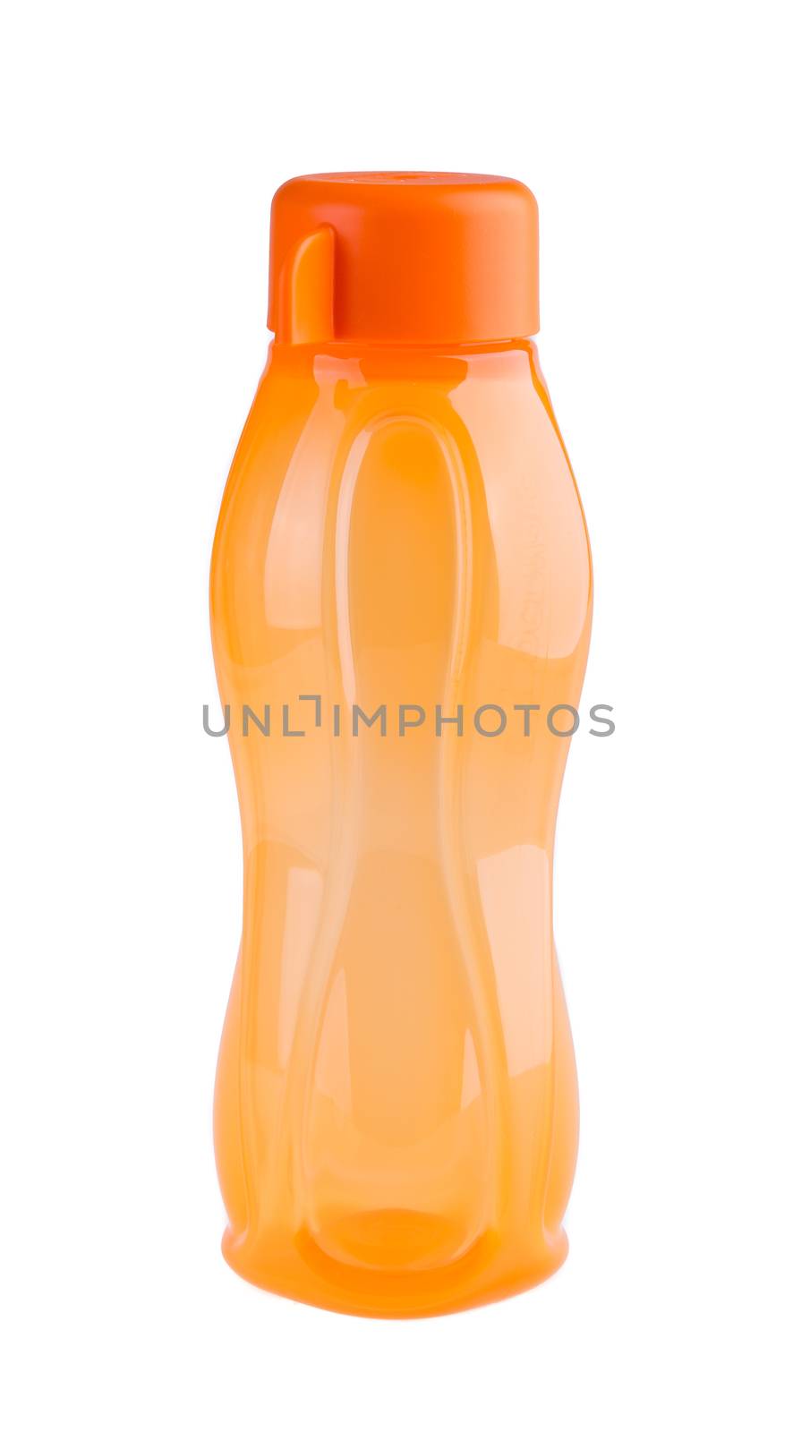 Colored plastic bottles isolated on white background