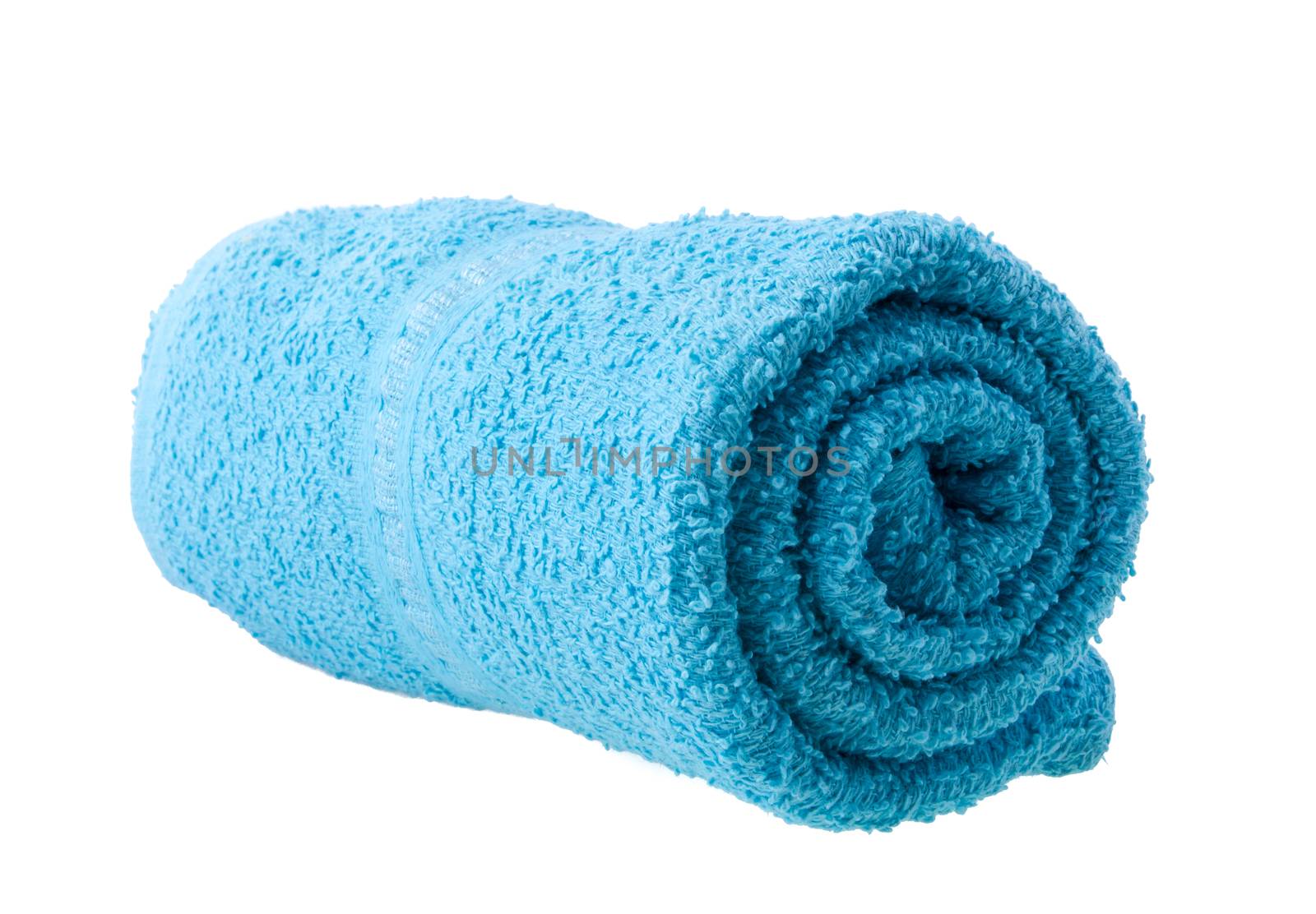 Colorful towels isolated on white background