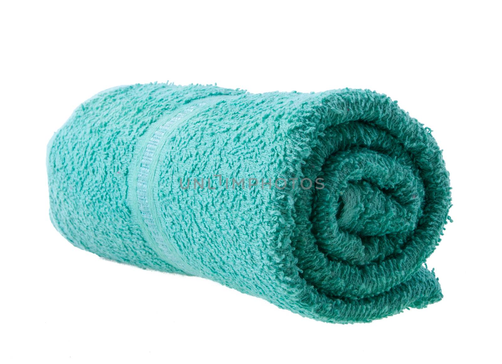 Colorful towels isolated on white background