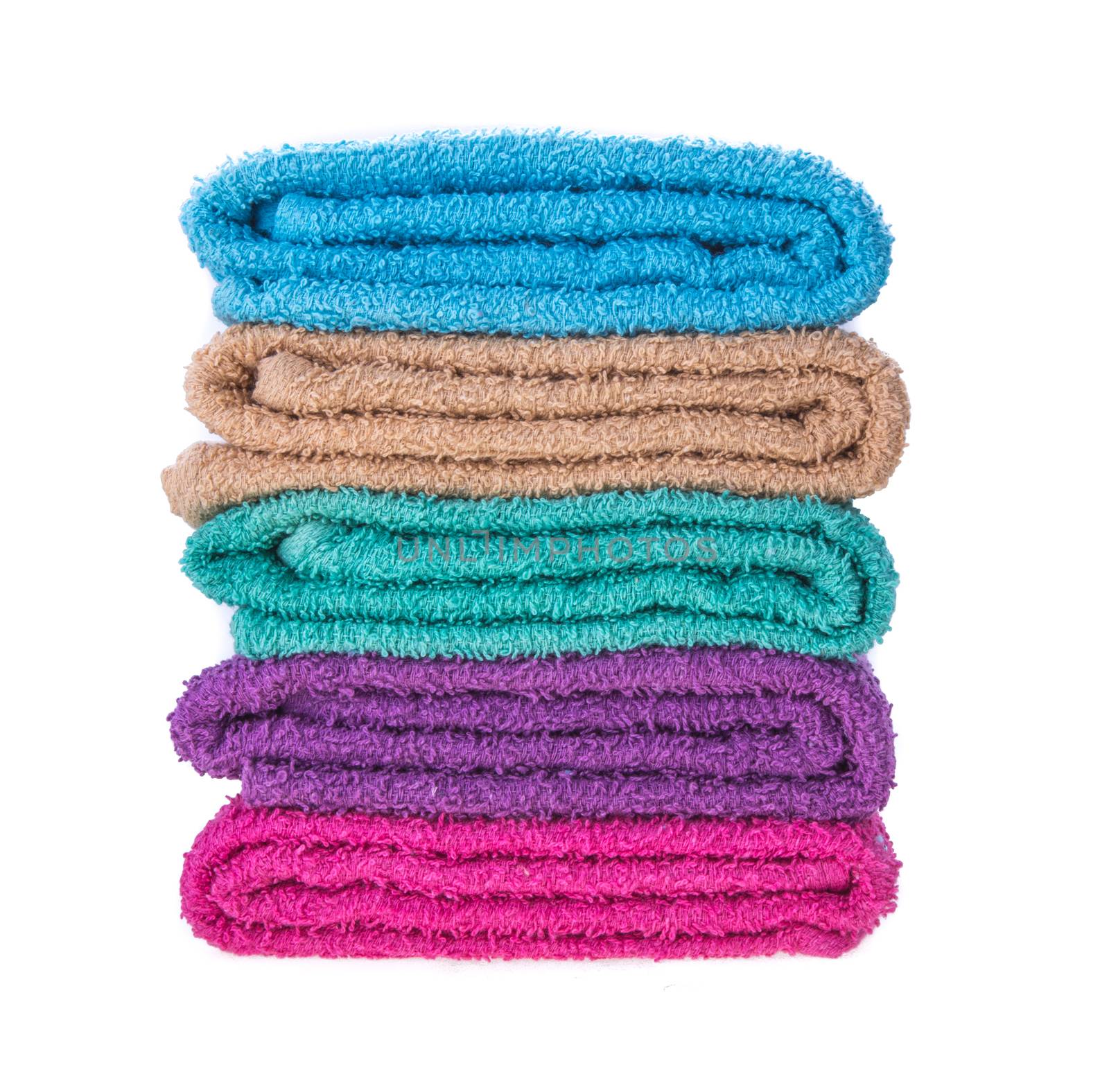 color towel isolated on white background