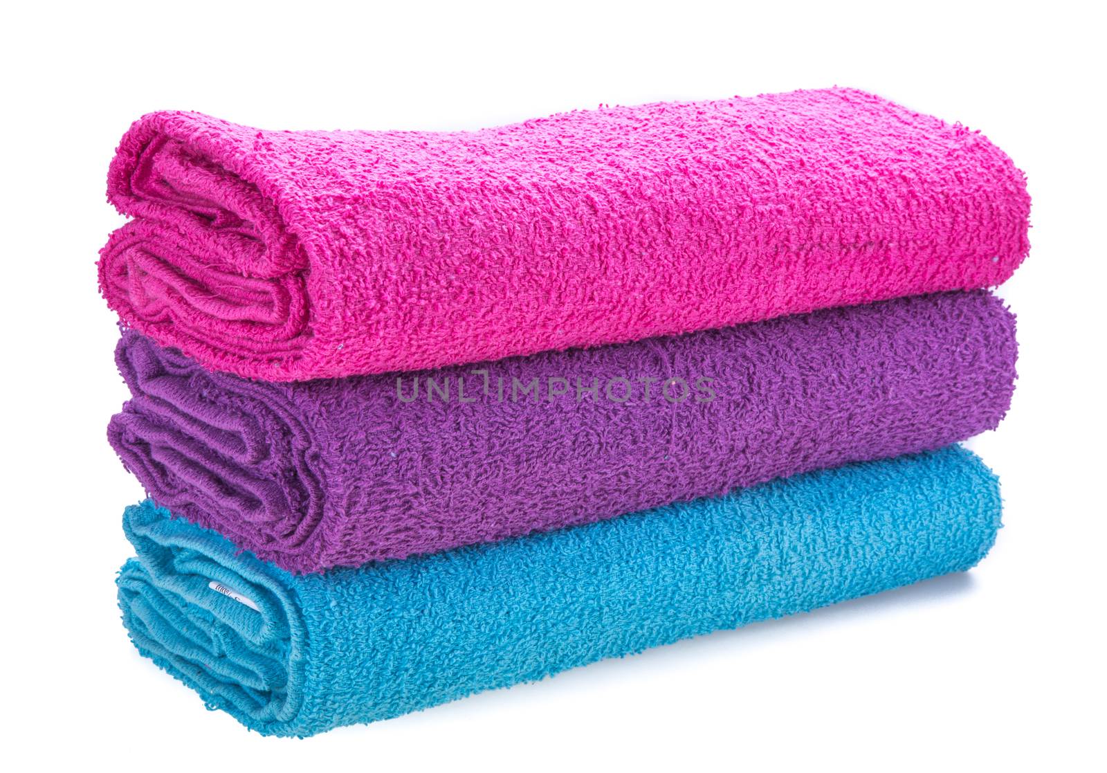 color towel isolated on white background